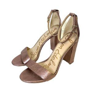 Sam Edelman Yaro Pink Leather Open Toe Heels